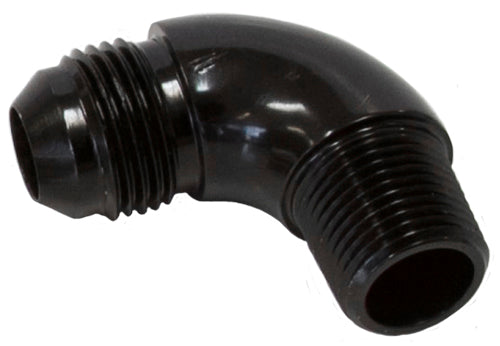 90 Deg 3/4" To -10AN Full Flow Black No Restriction In Bend AF522-10-12BLK - Aeroflow