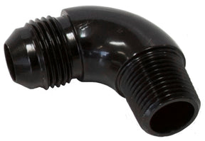 90 Deg 1/2" To -10AN Full Flow Black No Restriction In Bend AF522-10BLK - Aeroflow
