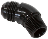 45 Deg 1/2" To -12AN Full Flow Black No Restriction In Bend AF523-12-08BLK - Aeroflow