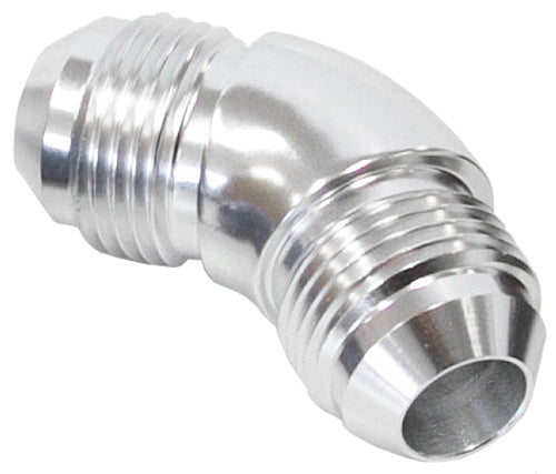 -10AN 45 Deg Male Flare Union Silver Full Flow No Restriction AF527-10S - Aeroflow