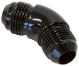 -12AN 45 Deg Male Flare Union Black Full Flow No Restriction AF527-12BLK - Aeroflow