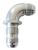 90 Deg Bulkhead -8AN Full Flow Silver No Restriction Nut Separator AF533-08S - Aeroflow