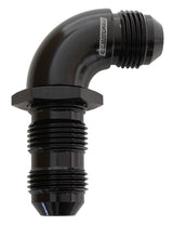 90 Deg Bulkhead -12AN Full Flow Black No Restriction Nut Separator AF533-12BLK - Aeroflow