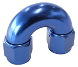 -6AN 180 Deg Swivel Coupler Blue Billet Full Flow 1 Piece AF536-06 - Aeroflow
