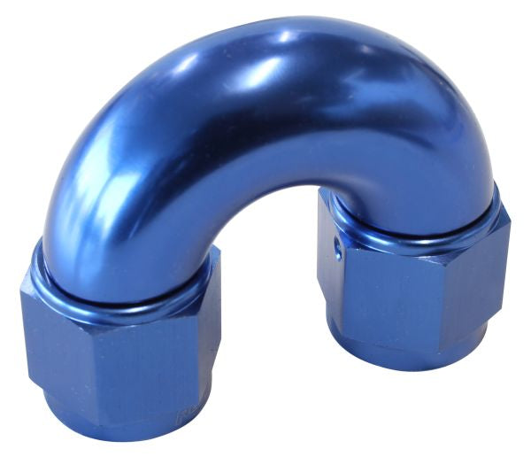 -6AN 180 Deg Swivel Coupler Blue Billet Full Flow 1 Piece AF536-06 - Aeroflow