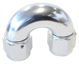-8AN 180 Deg Swivel Coupler Silver Billet Full Flow 1 Piec AF536-08S - Aeroflow
