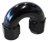 -10AN 180 Deg Swivel Coupler Black Billet Full Flow 1 Piece AF536-10BLK - Aeroflow
