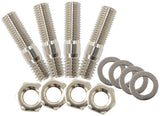 Carburettor Stud Kit Standard 1-3/8" 35mm OAL Hex Chrome AF55-1008 - Aeroflow