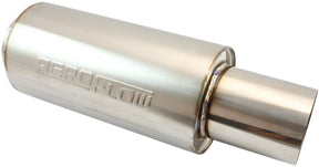 3.5" Round Muffler Centre 18" Length 6" Dia 5" Tip S/S AF5515-350 - Aeroflow