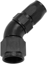 Stepped 45 Deg Hose End -6 Hose To -8AN Reducer Hose End Black AF552-06-08BLK - Aeroflow