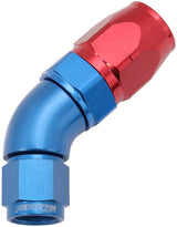 Stepped 45 Deg Hose End -8 Hose To -6AN Expander Hose End Blue AF552-08-06 - Aeroflow