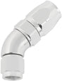 Stepped 45 Deg Hose End -8 Hose To -6AN Expander Hose End Silv AF552-08-06S - Aeroflow