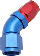 Stepped 45 Deg Hose End -8 Hose To -10AN Reducer Hose End Blue AF552-08-10 - Aeroflow