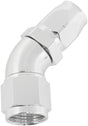 Stepped 45 Deg Hose End -8 Hose To -10AN Reducer Hose End Silv AF552-08-10S - Aeroflow