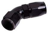 Alloy 45 Deg Hose End -8AN Black Cutter Style Full Flow AF552-08BLK - Aeroflow