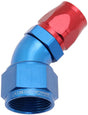Stepped 45 Deg Hose End -12 Hosto -16AN Reducer Hose End Blue AF552-12-16 - Aeroflow