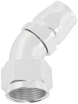 Stepped 45 Deg Hose End -12 Hosto -16AN Reducer Hose End Silv AF552-12-16S - Aeroflow