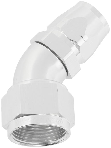 Stepped 45 Deg Hose End -12 Hosto -16AN Reducer Hose End Silv AF552-12-16S - Aeroflow