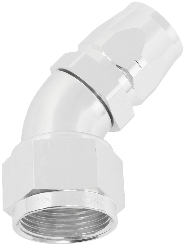 Stepped 45 Deg Hose End -12 Hosto -16AN Reducer Hose End Silv AF552-12-16S - Aeroflow