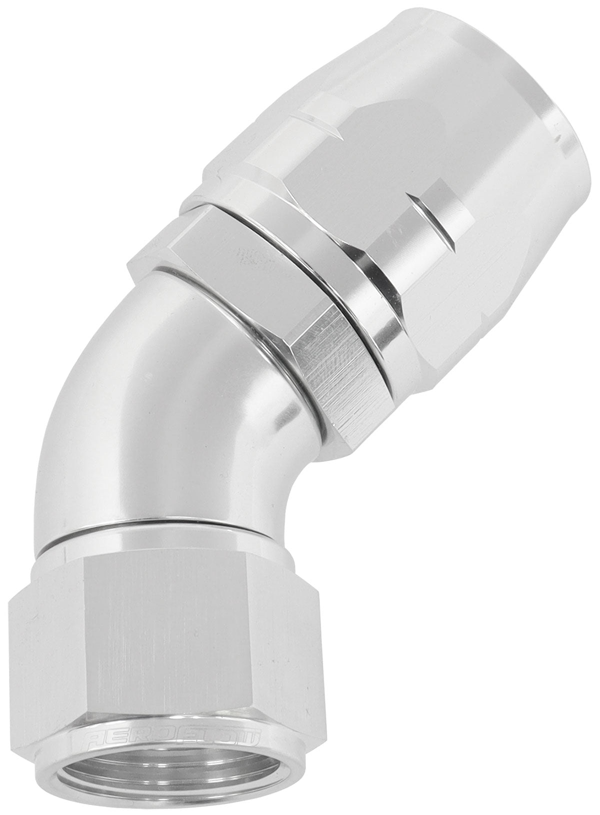 Stepped 45 Deg Hose End -16 Hosto -12AN Expander Hose End Sil AF552-16-12S - Aeroflow