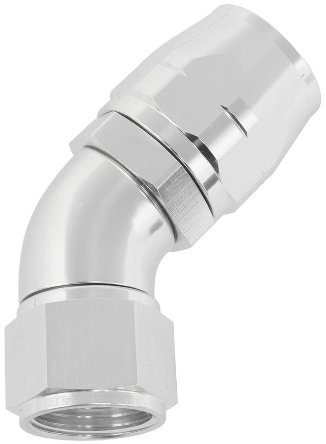Stepped 45 Deg Hose End -16 Hosto -12AN Expander Hose End Sil AF552-16-12S - Aeroflow