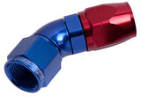 Alloy 45 Deg Hose End -20AN Blue Cutter Style Full Flow AF552-20 - Aeroflow