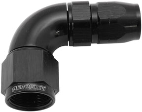 Stepped 90 Deg Hose End -6 Hose To -8AN Reducer Hose End Black AF553-06-08BLK - Aeroflow