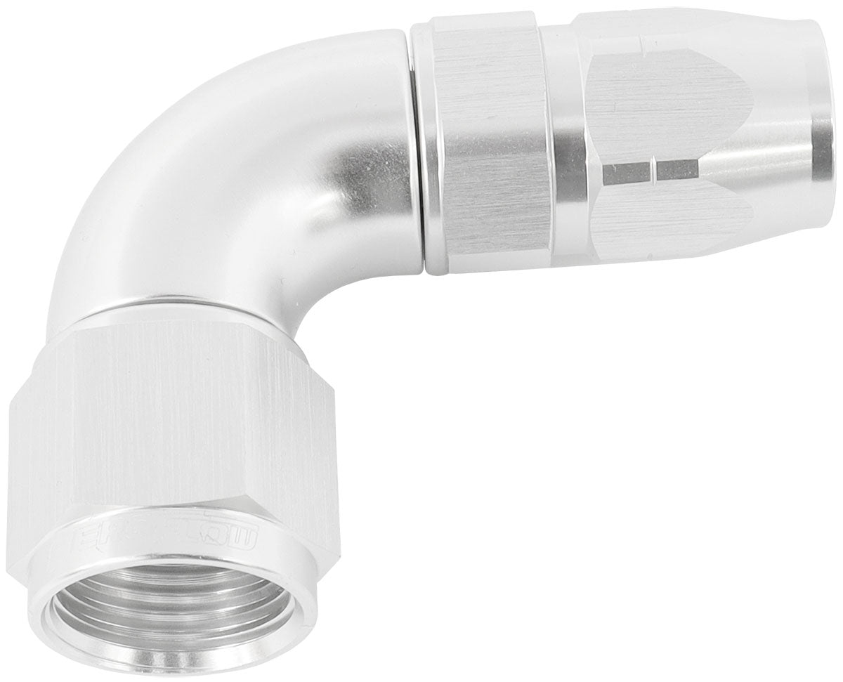 Stepped 90 Deg Hose End -6 Hose To -8AN Reducer Hose End Silve AF553-06-08S - Aeroflow