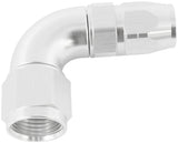 Stepped 90 Deg Hose End -6 Hose To -8AN Reducer Hose End Silve AF553-06-08S - Aeroflow