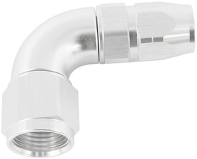 Stepped 90 Deg Hose End -6 Hose To -8AN Reducer Hose End Silve AF553-06-08S - Aeroflow