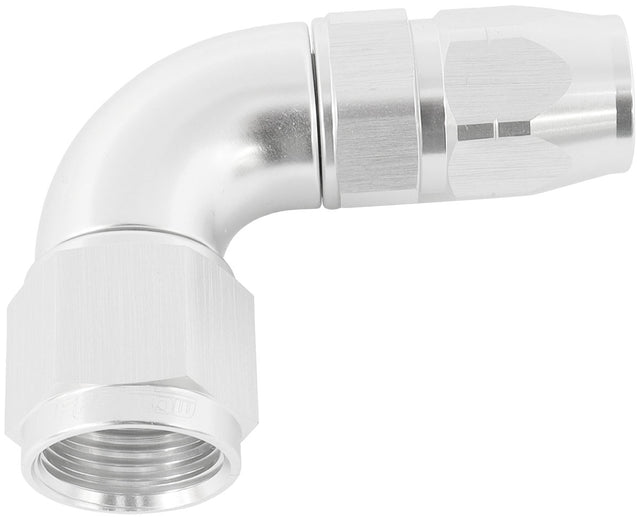 Stepped 90 Deg Hose End -6 Hose To -8AN Reducer Hose End Silve AF553-06-08S - Aeroflow