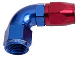 Alloy 90 Deg Hose End -6AN Blue Cutter Style Full 25pk AF553-06-25 - Aeroflow