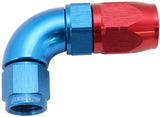 Stepped 90 Deg Hose End -8 Hose To -6AN Expander Hose End Blu AF553-08-06 - Aeroflow