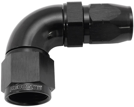 Stepped 90 Deg Hose End -8 Hose To -10AN Reducer Hose End Blac AF553-08-10BLK - Aeroflow