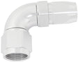 Stepped 90 Deg Hose End -8 Hose To -10AN Reducer Hose End Silv AF553-08-10S - Aeroflow