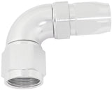 Stepped 90 Deg Hose End -8 Hose To -10AN Reducer Hose End Silv AF553-08-10S - Aeroflow