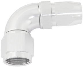 Stepped 90 Deg Hose End -8 Hose To -10AN Reducer Hose End Silv AF553-08-10S - Aeroflow