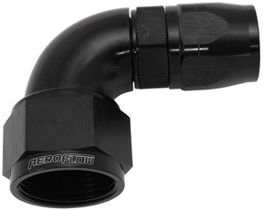 Stepped 90 Deg Female -16 AN To -12AN Reducer Hose End Blac AF553-12-16BLK - Aeroflow