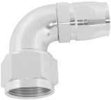 Stepped 90 Deg Female -16 AN To -12AN Reducer Hose End Silv AF553-12-16S - Aeroflow