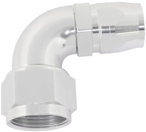 Stepped 90 Deg Female -16 AN To -12AN Reducer Hose End Silv AF553-12-16S - Aeroflow