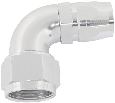 Stepped 90 Deg Female -16 AN To -12AN Reducer Hose End Silv AF553-12-16S - Aeroflow