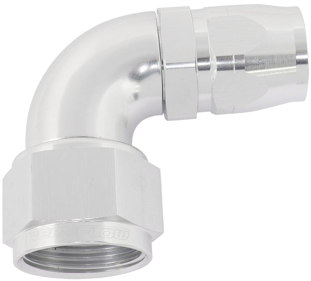 Stepped 90 Deg Female -16 AN To -12AN Reducer Hose End Silv AF553-12-16S - Aeroflow