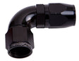 Alloy 90 Deg Hose End -12AN Black Cutter Style Full Flow AF553-12BLK - Aeroflow