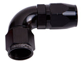 Alloy 90 Deg Hose End -16AN Black Cutter Style Full Flow AF553-16BLK - Aeroflow
