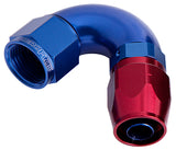 Alloy 120 Deg Hose End -4AN Blue Cutter Style Full Flow AF554-04 - Aeroflow