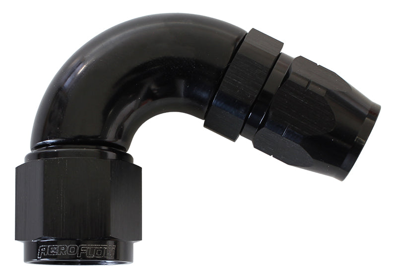 Stepped 120 Deg Hose End -6 Hosto -8AN Reducer Hose End Black AF554-06-08BLK - Aeroflow
