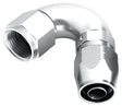 Alloy 120 Deg Hose End -6AN Silver Cutter Style Full Flow AF554-06S - Aeroflow