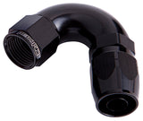 Alloy 120 Deg Hose End -8AN Black Cutter Style Full Flow AF554-08BLK - Aeroflow
