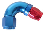 Stepped 120 Deg Hose End 12 Hosto -16AN Reducer Hose End Blue AF554-12-16 - Aeroflow