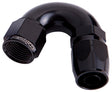 Alloy 150 Deg Hose End -4AN Black Cutter Style Full Flow AF555-04BLK - Aeroflow